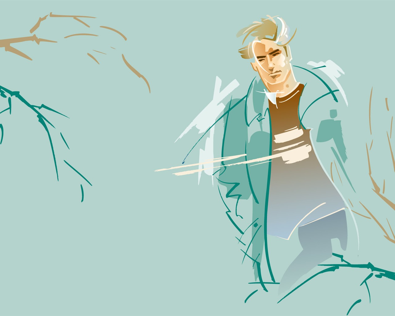 People living movement vector wallpaper (1) #13 - 1280x1024