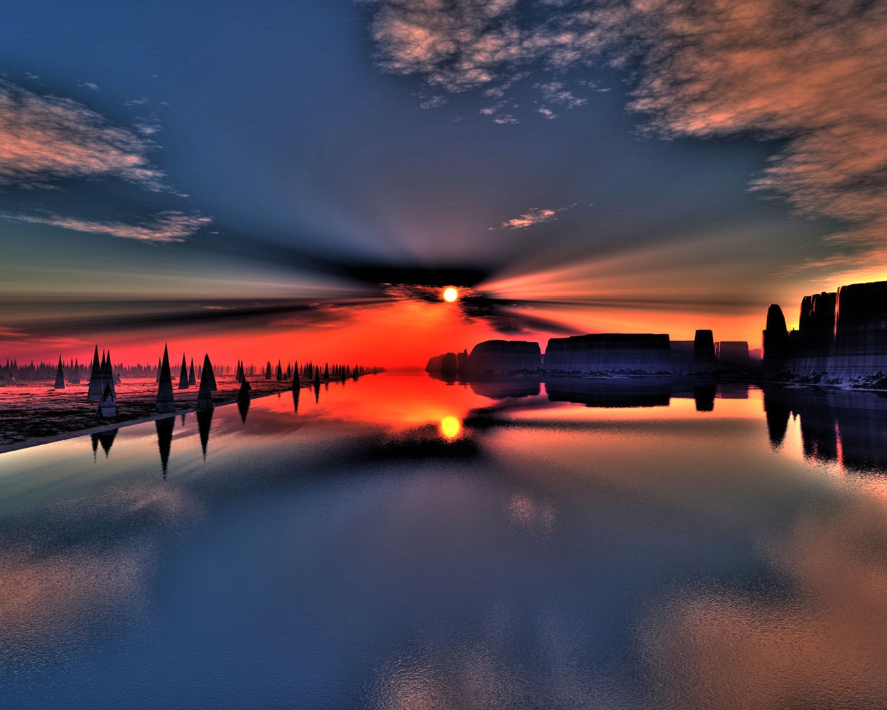 Beautifully rendered scenery wallpaper (5) #3 - 1280x1024