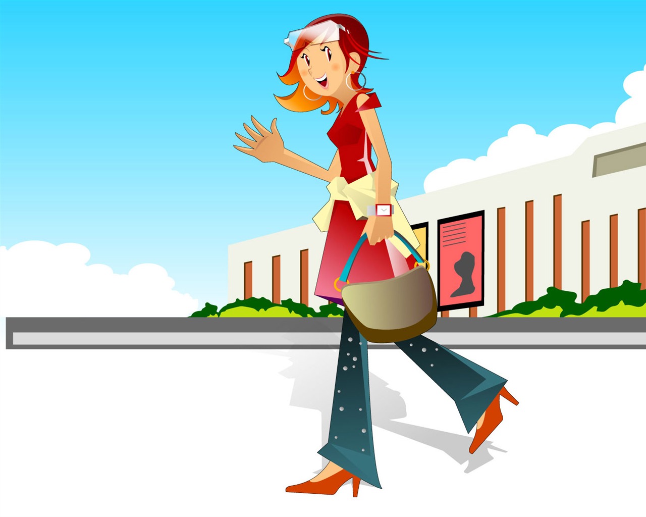 Vector collection of women wallpaper (1) #16 - 1280x1024