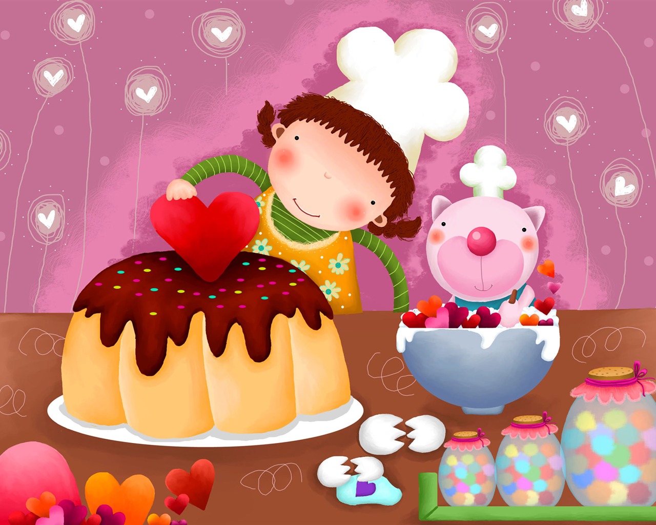 Large cartoon wallpaper (2) #10 - 1280x1024