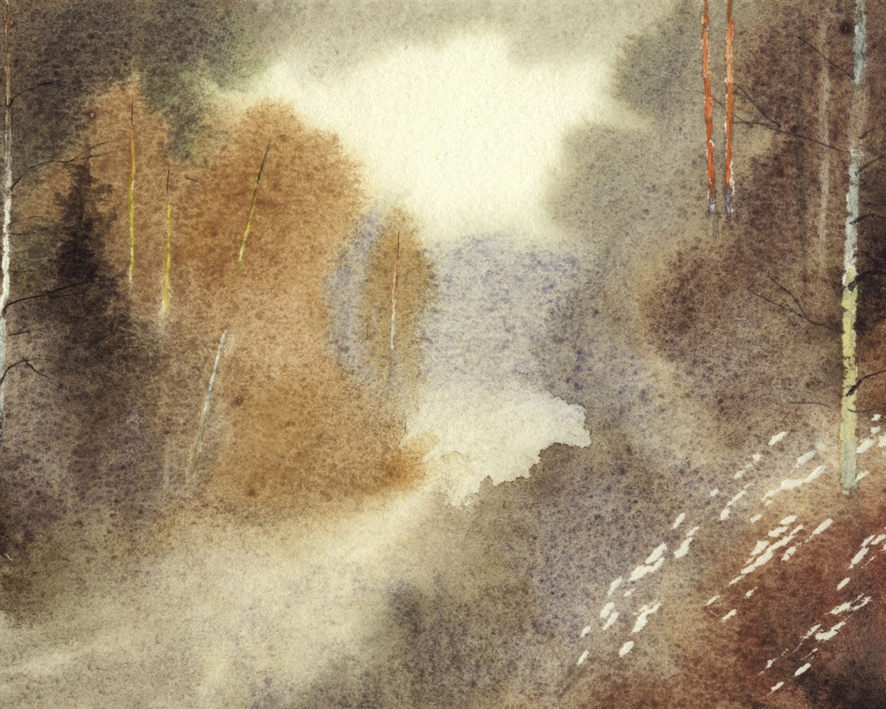 水彩景色 手绘壁纸(二)10 - 1280x1024