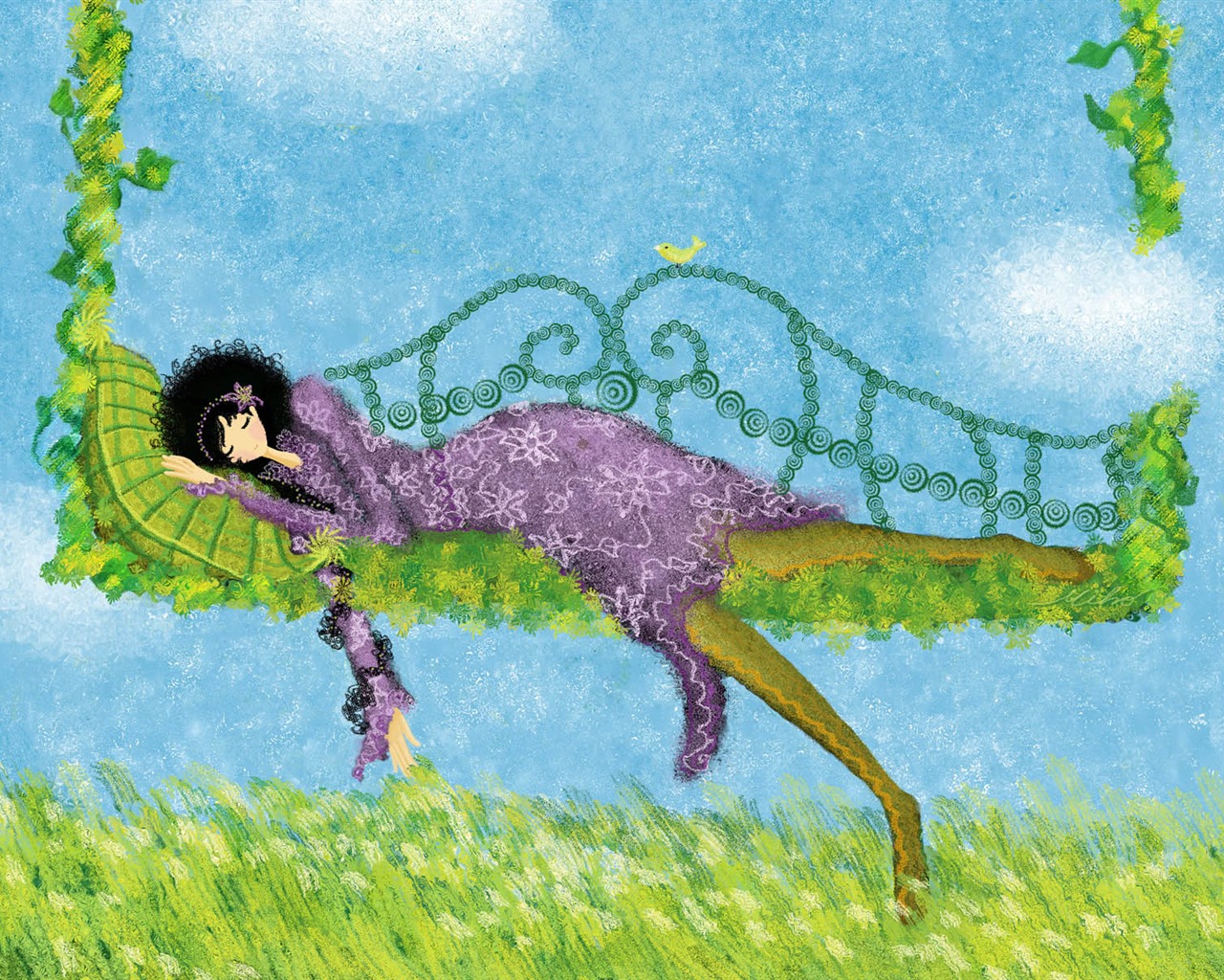 Ručně malované tapety-holka romance (1) #2 - 1280x1024
