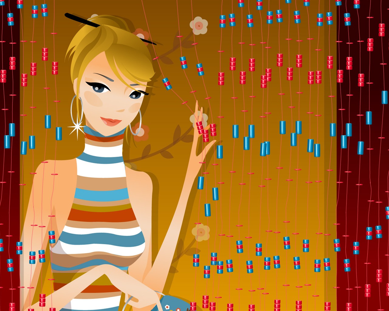 Vector collection of women wallpaper (4) #7 - 1280x1024