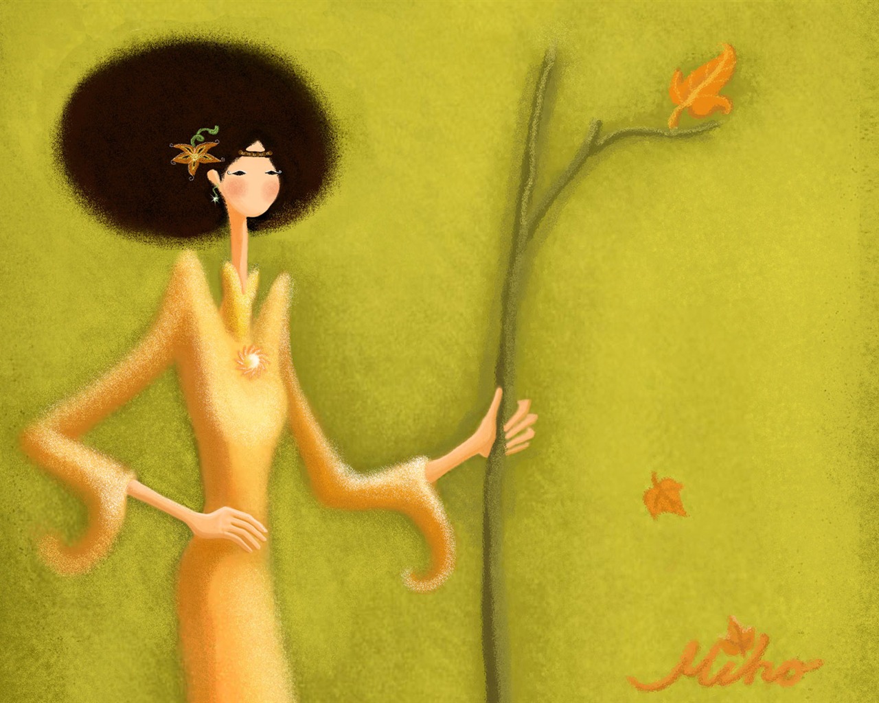Hand-painted wallpaper girl romance (2) #1 - 1280x1024