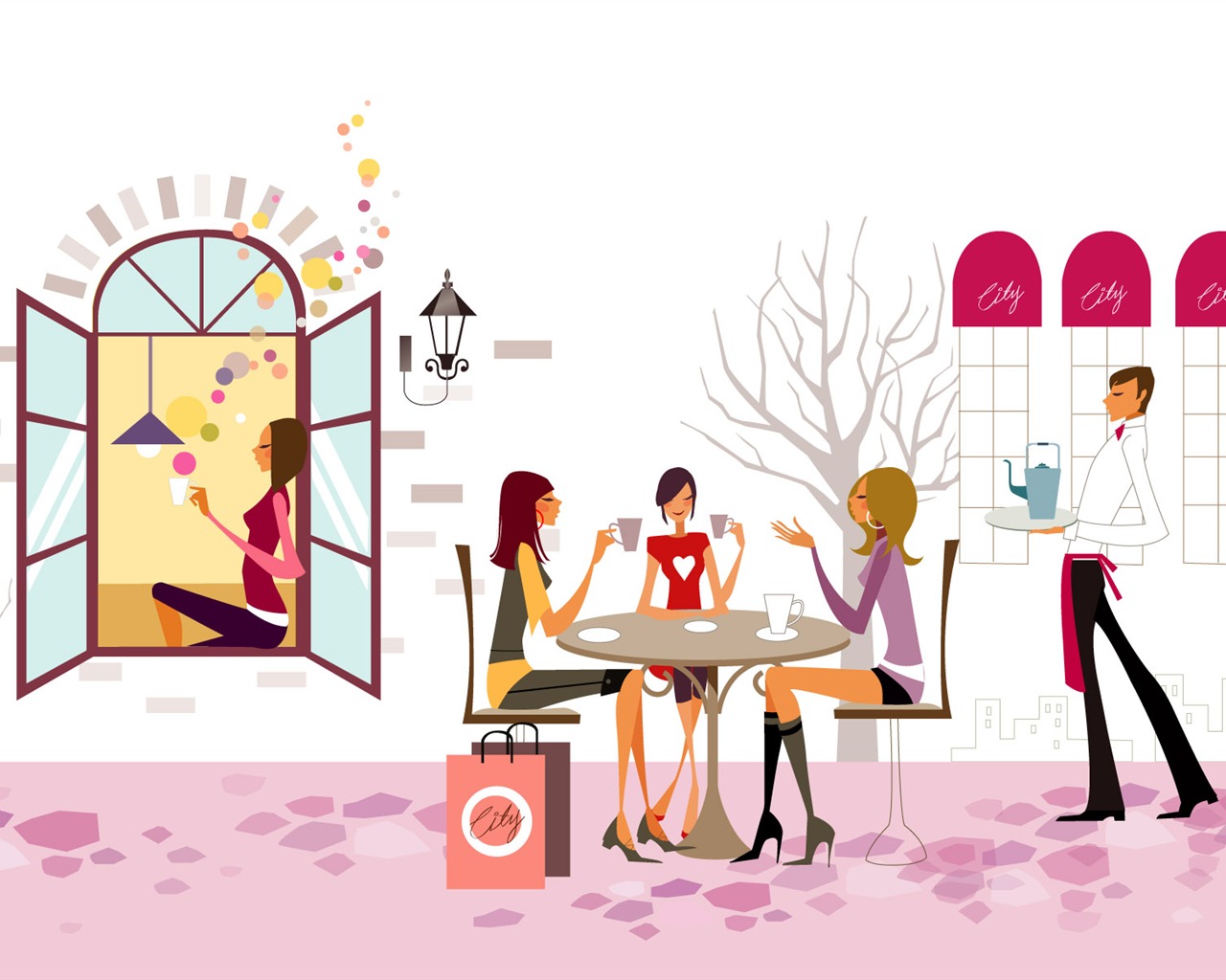 Vector Fashion Girls Wallpaper (1) #1 - 1280x1024