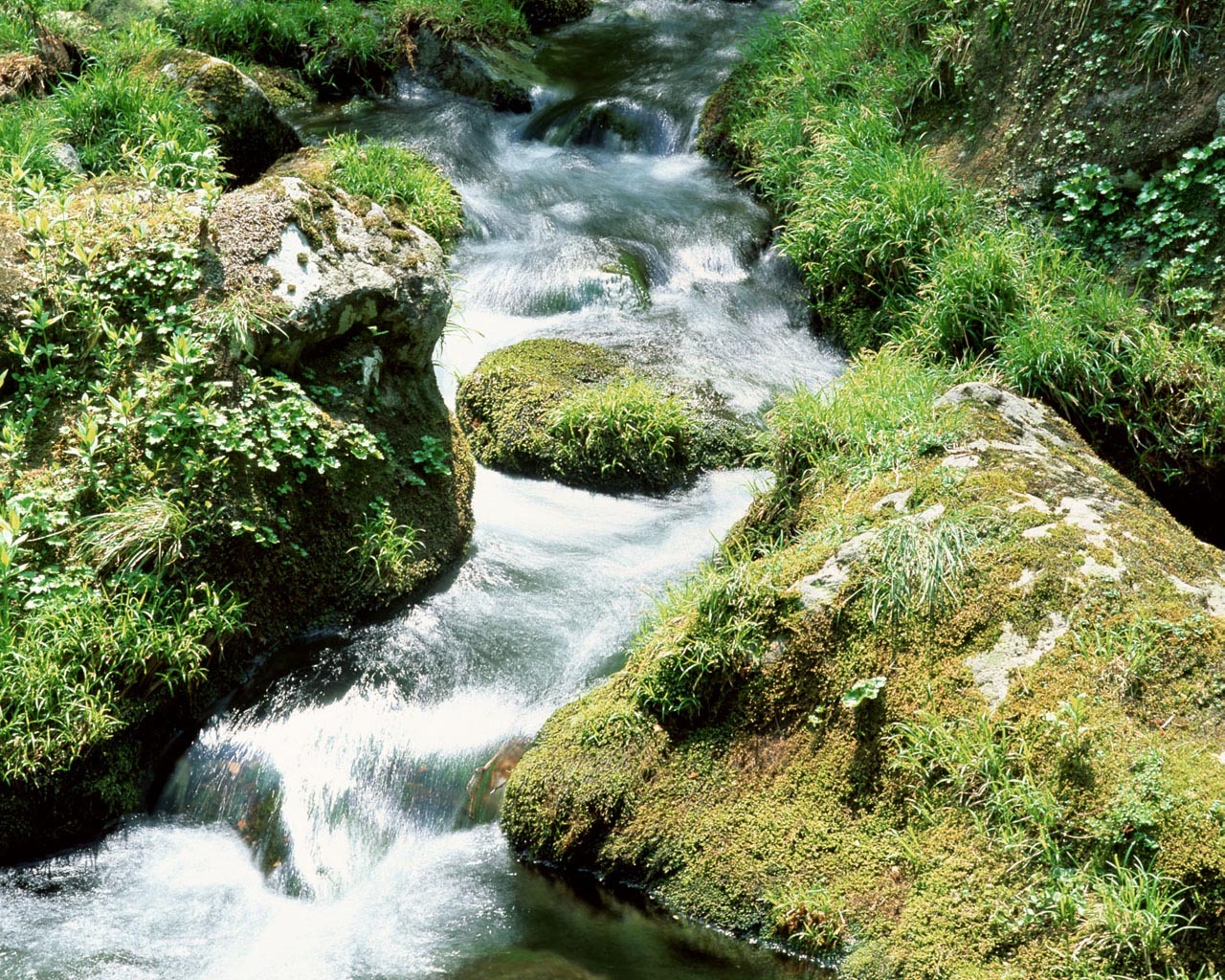 Cascada arroyos fondo de pantalla (1) #20 - 1280x1024