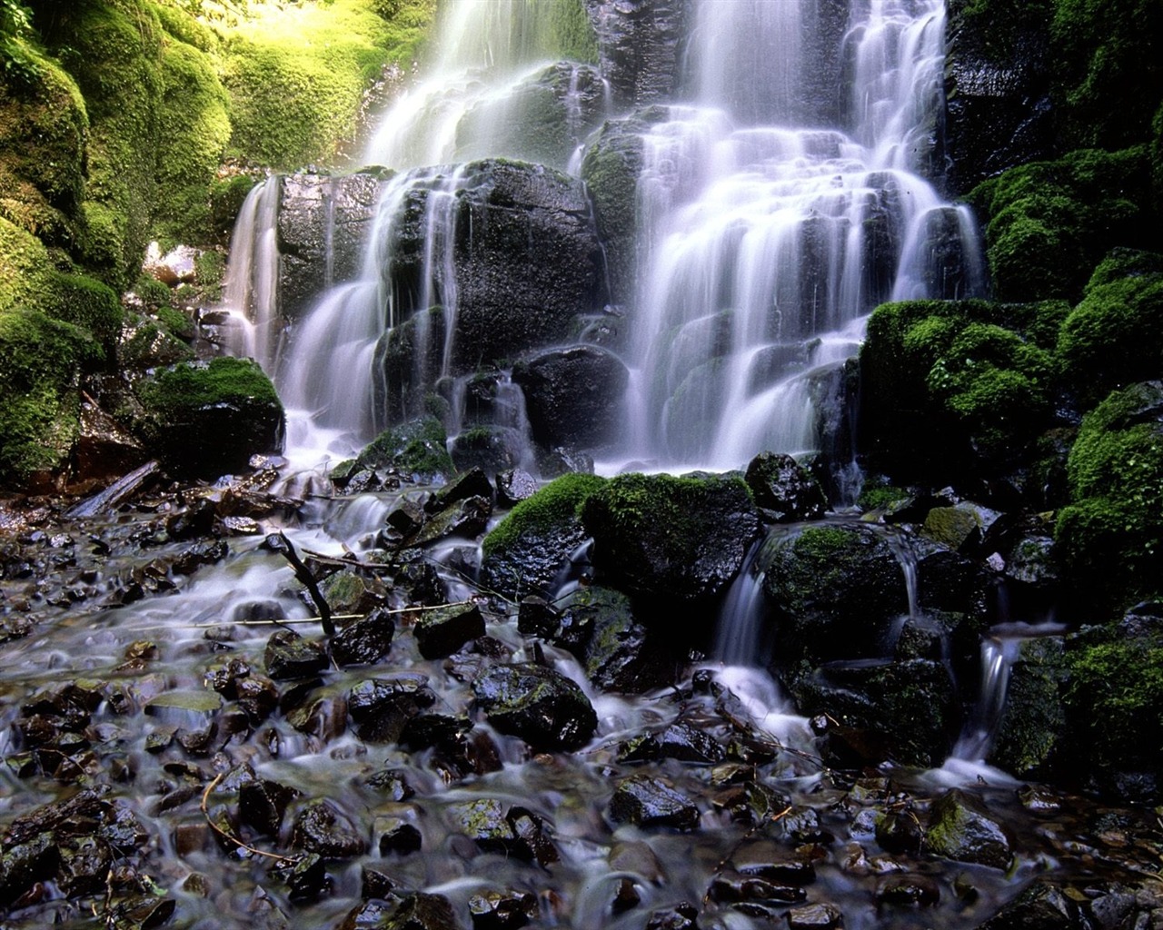 Cascada arroyos fondo de pantalla (3) #12 - 1280x1024