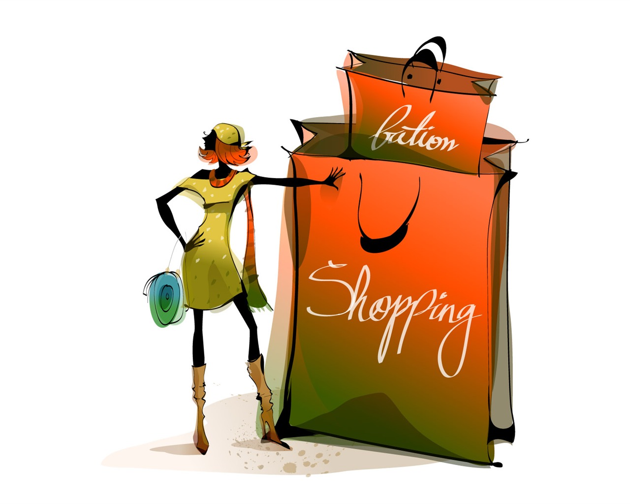 Vector Fashion Girls Wallpaper (6) #11 - 1280x1024
