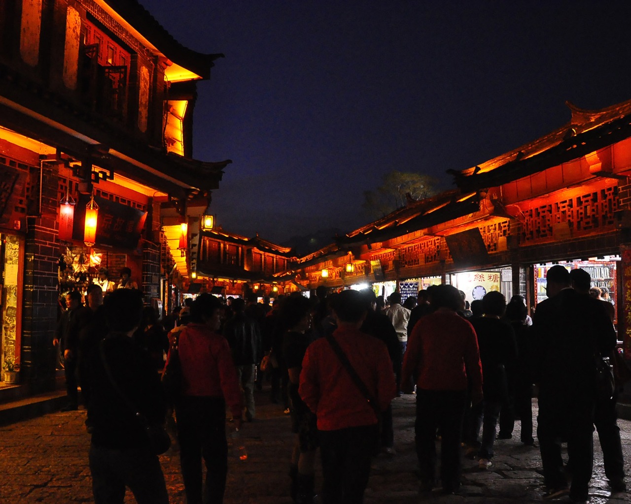 Lijiang Ancient Town Night (Old Hong OK works) #3 - 1280x1024
