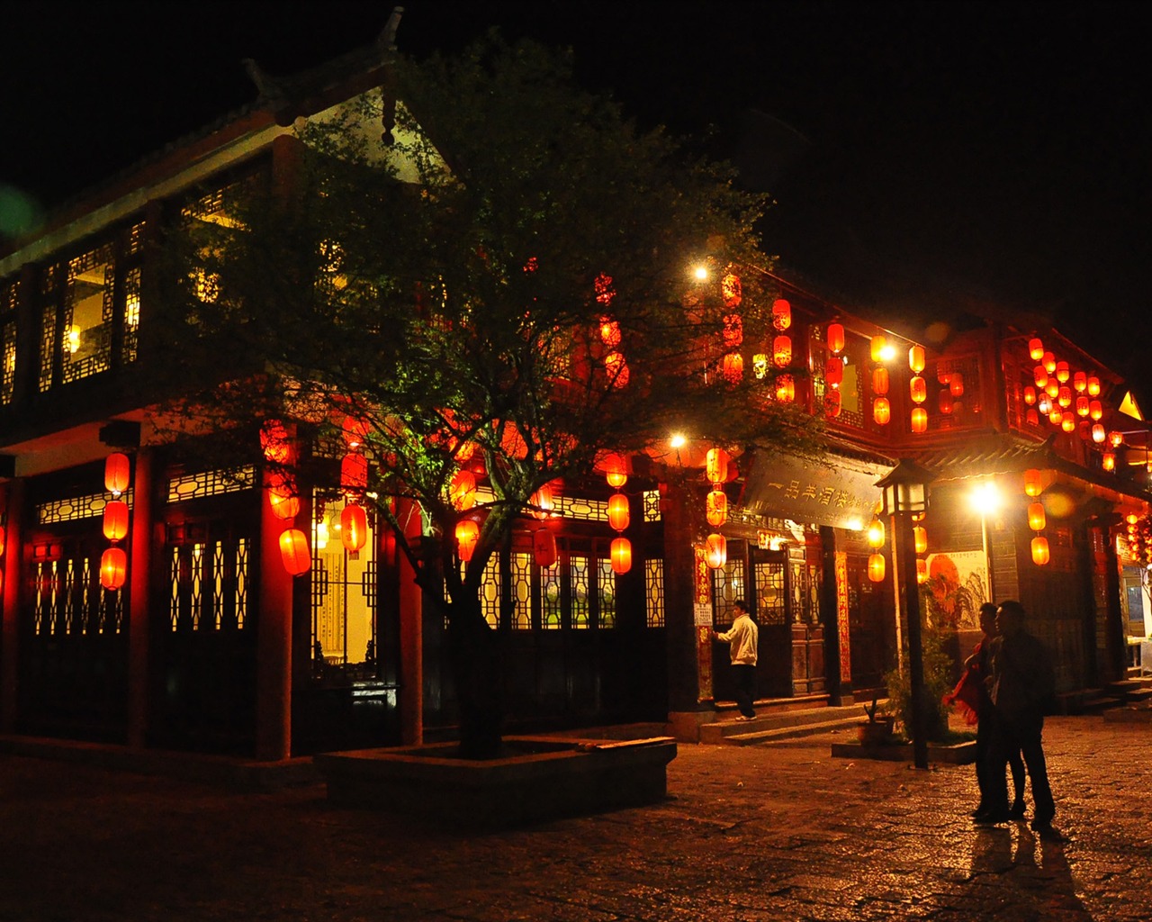 Lijiang Ancient Town Night (Old Hong OK works) #14 - 1280x1024