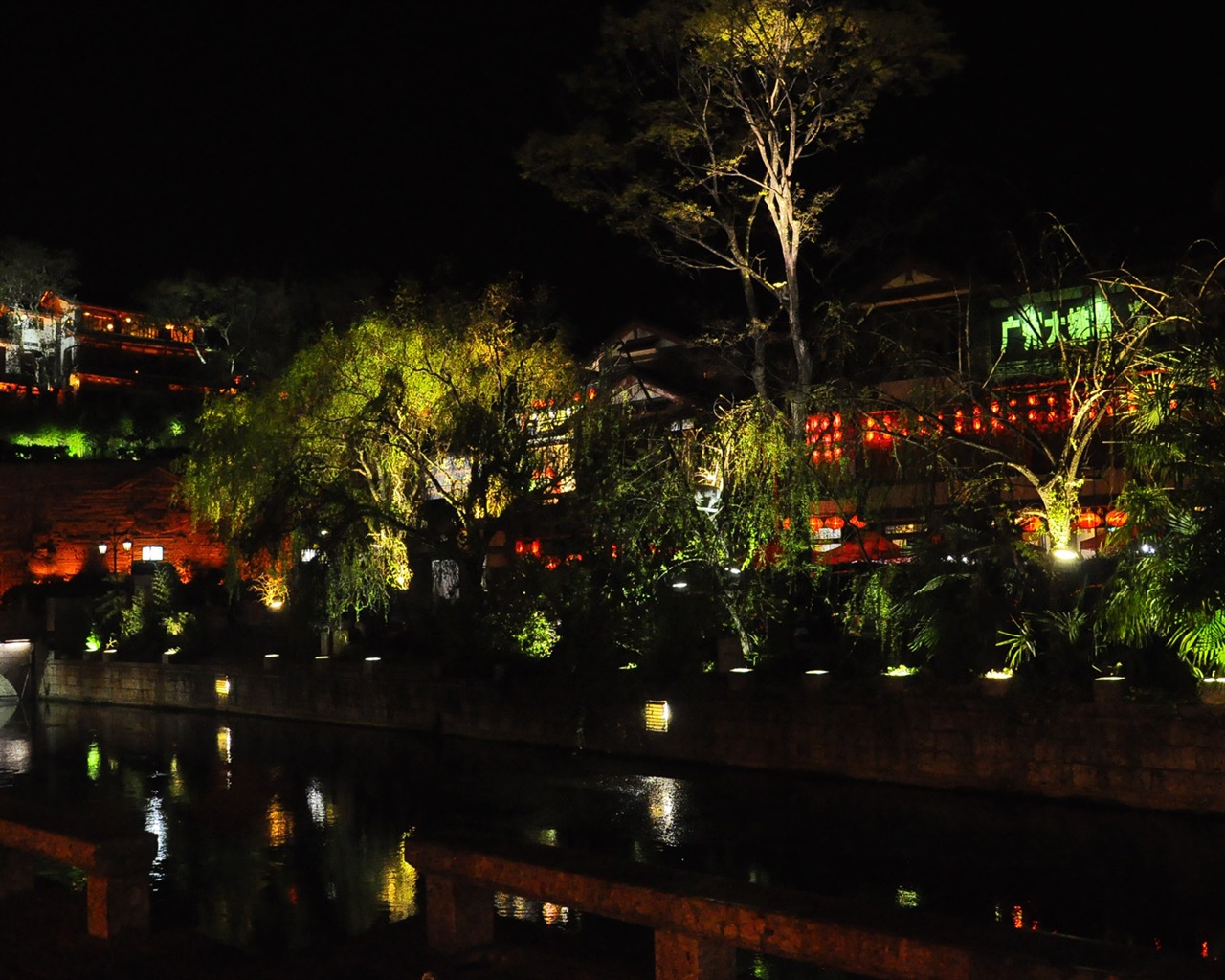 Lijiang Ancient Town Night (Old Hong OK works) #17 - 1280x1024