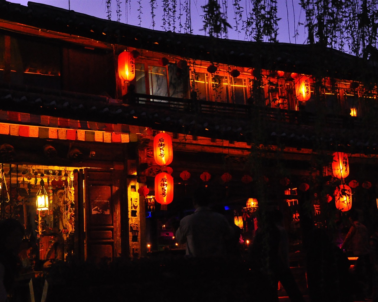 Starobylé město Lijiang Night (Staré Hong OK práce) #21 - 1280x1024