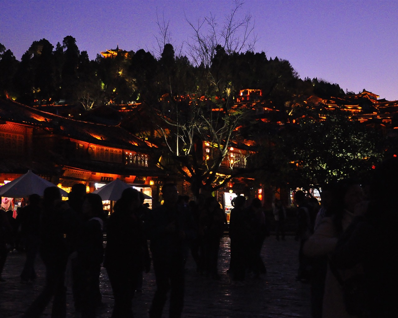 Starobylé město Lijiang Night (Staré Hong OK práce) #27 - 1280x1024