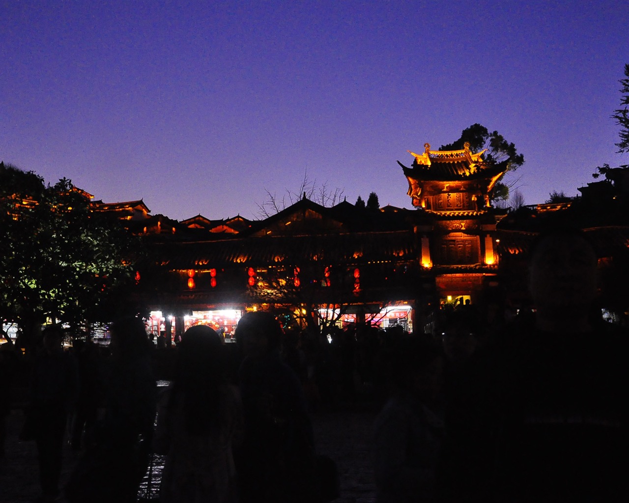 Starobylé město Lijiang Night (Staré Hong OK práce) #29 - 1280x1024