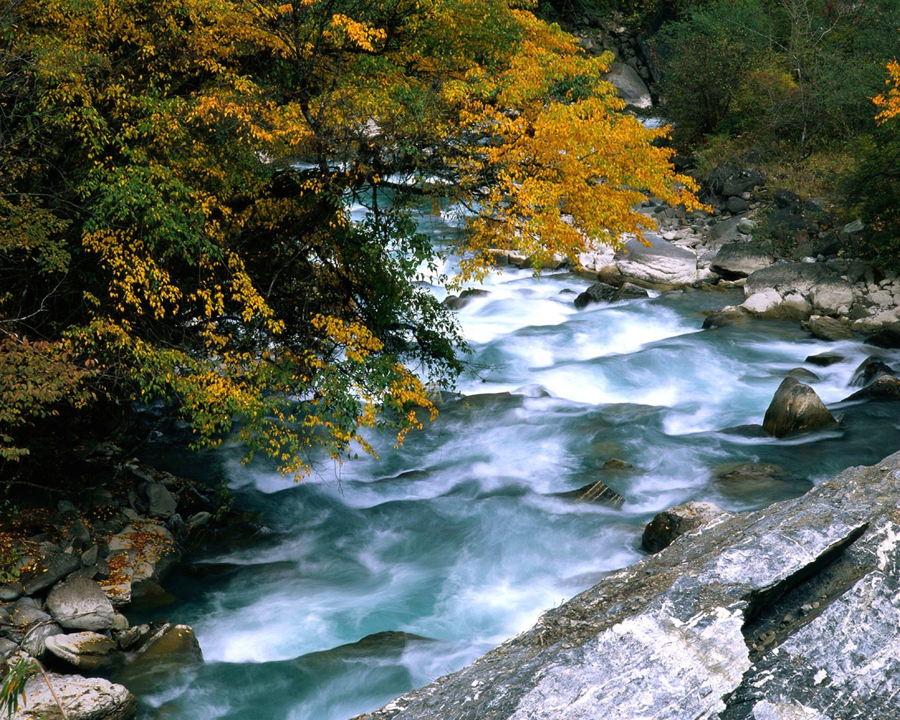 Cascada arroyos fondo de pantalla (4) #1 - 1280x1024