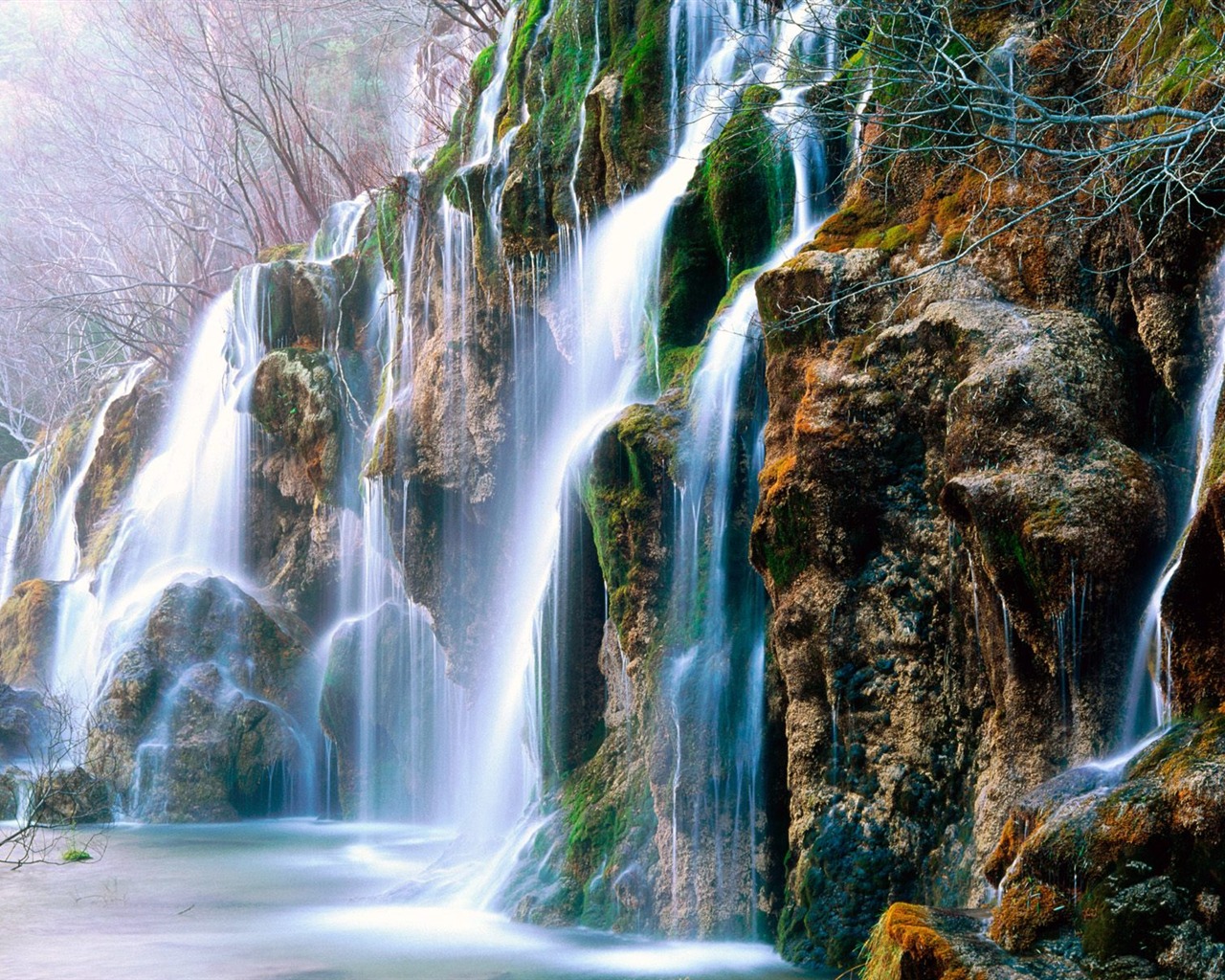 Cascada arroyos fondo de pantalla (6) #1 - 1280x1024