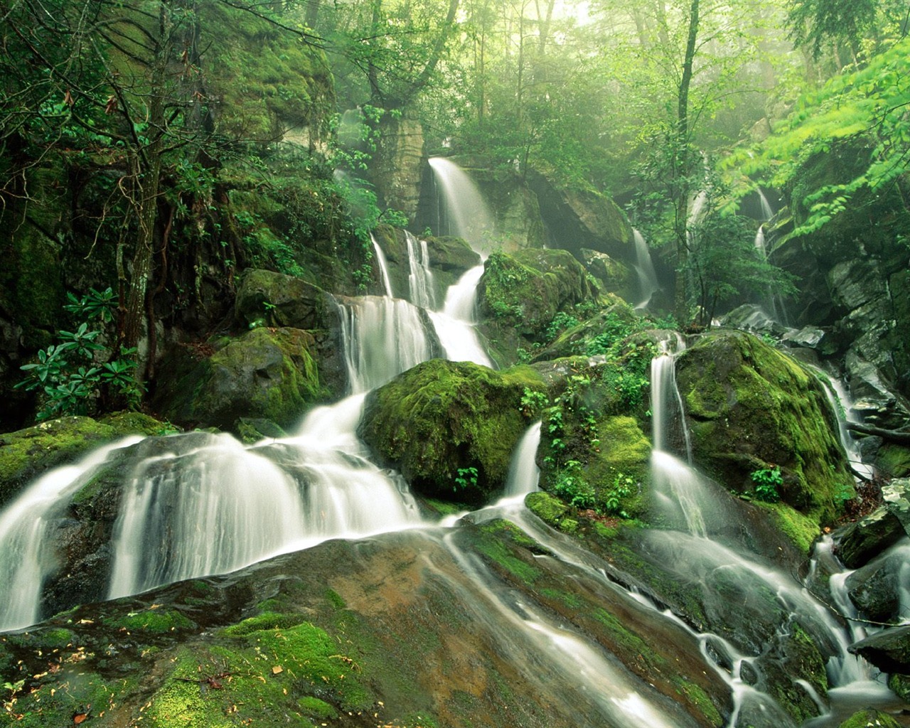 Waterfall streams wallpaper (6) #6 - 1280x1024