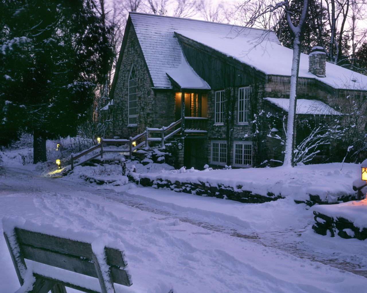 Sníh širokoúhlý tapety (2) #11 - 1280x1024