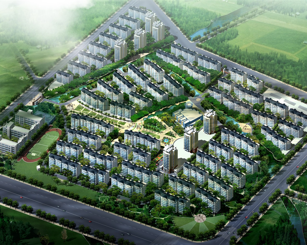 建築園林效果 高清壁紙(四) #2 - 1280x1024