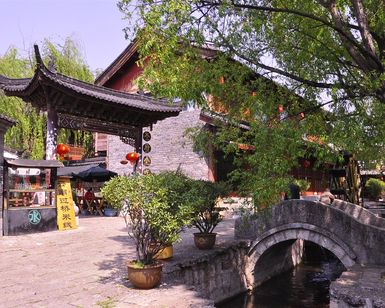 Starobylé město Lijiang atmosféra (1) (starý Hong OK práce) #1 - 1280x1024