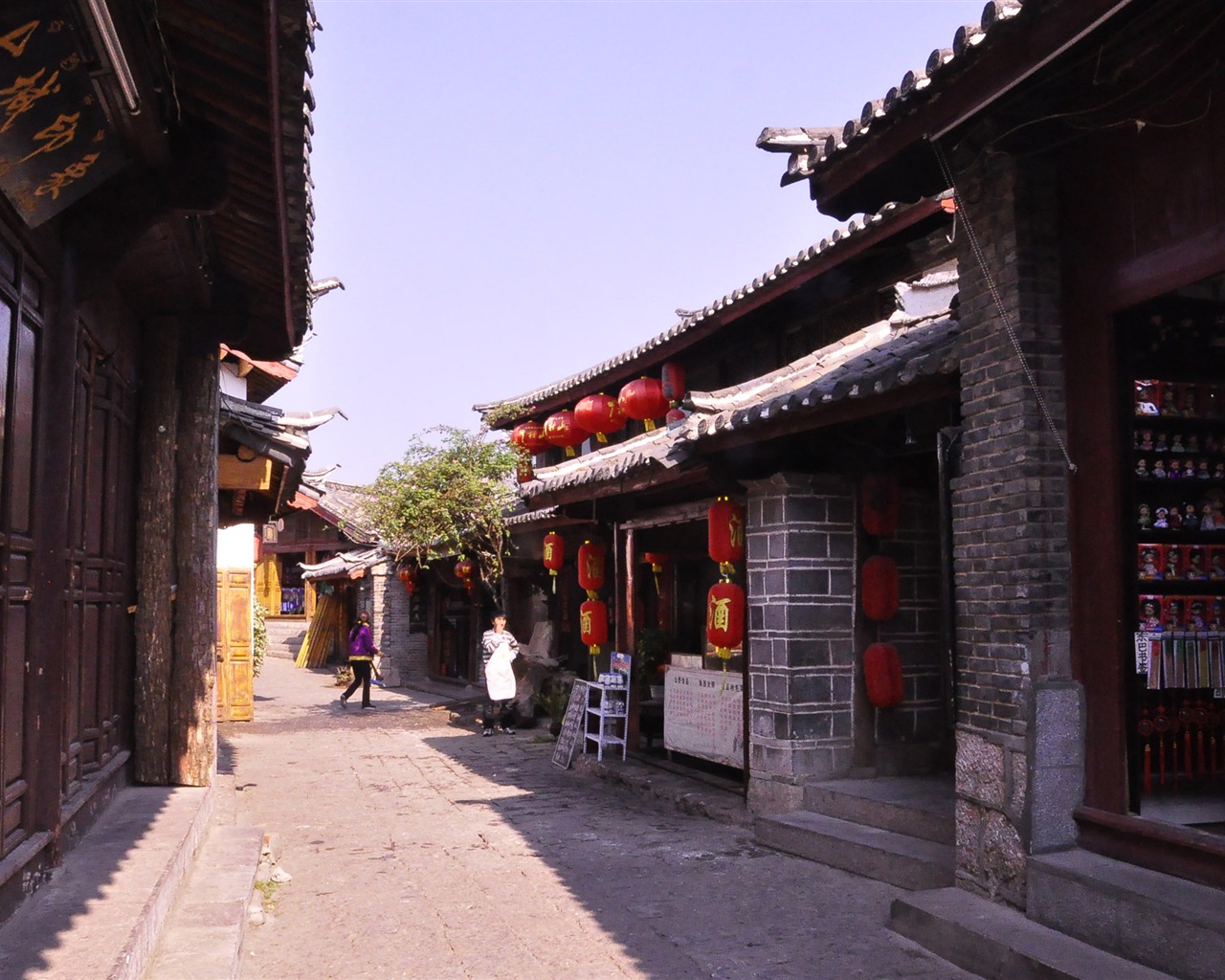 Starobylé město Lijiang atmosféra (1) (starý Hong OK práce) #32 - 1280x1024