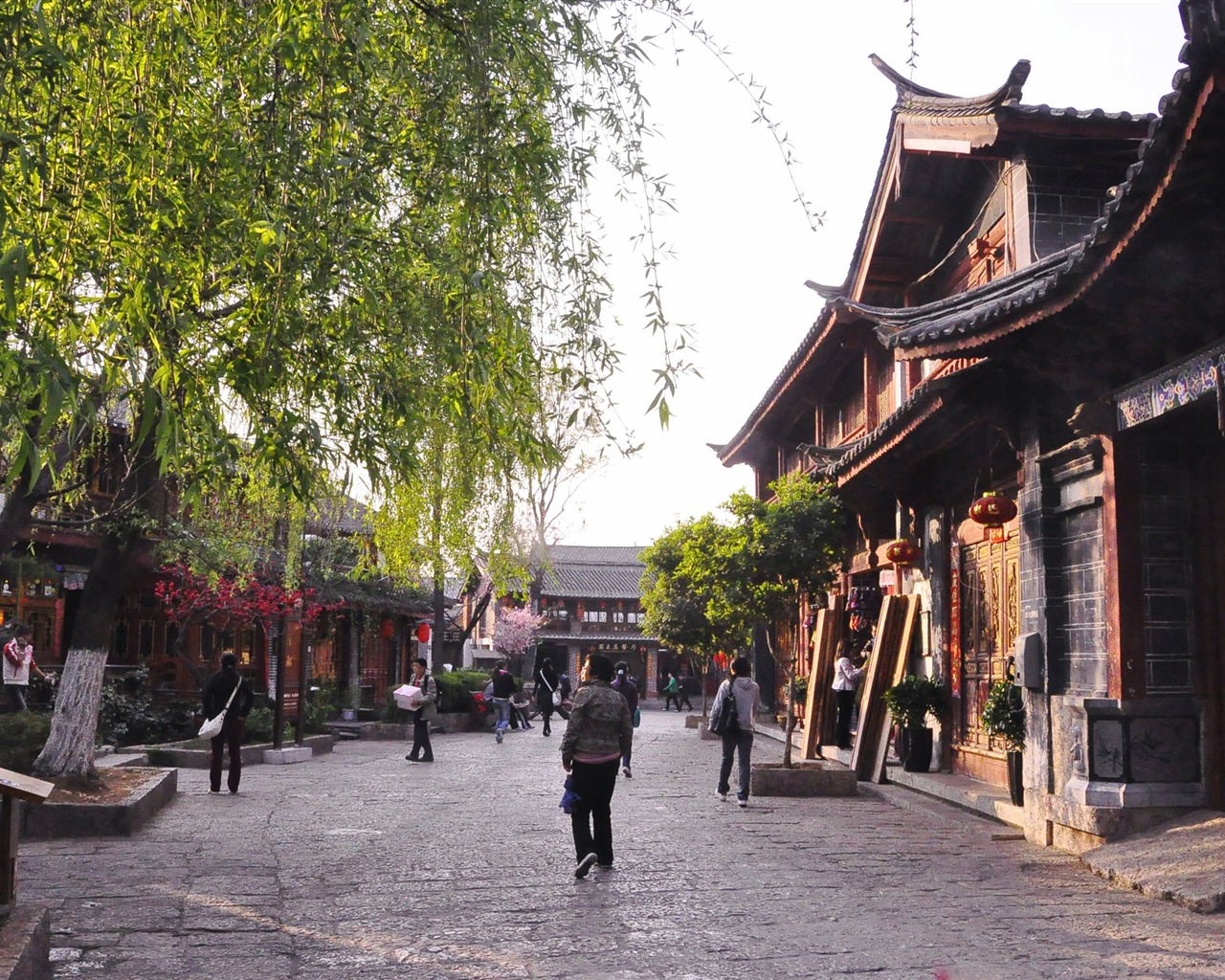 Starobylé město Lijiang atmosféra (2) (starý Hong OK práce) #3 - 1280x1024