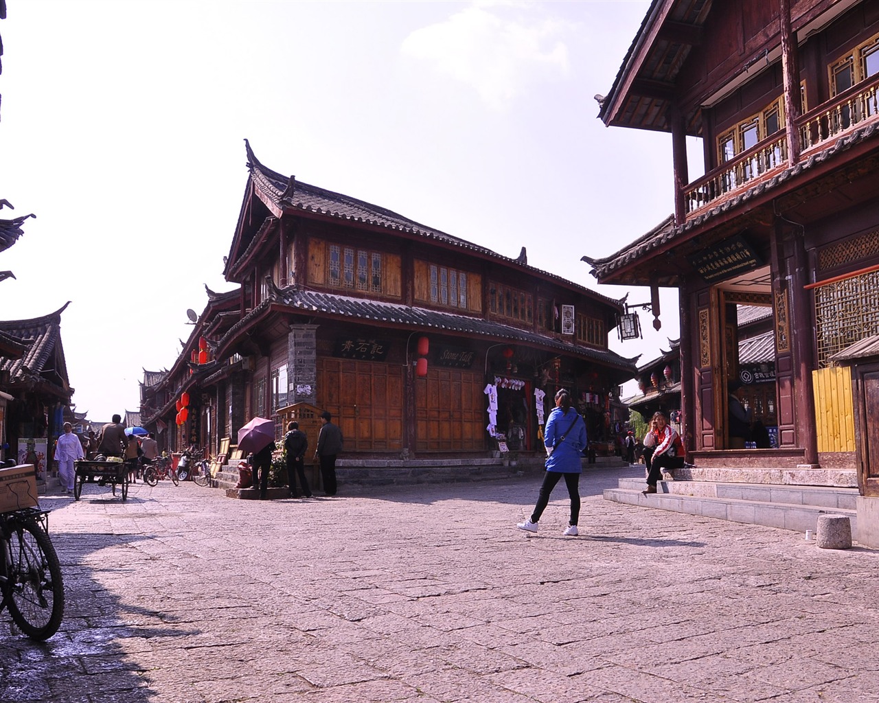 Starobylé město Lijiang atmosféra (2) (starý Hong OK práce) #14 - 1280x1024