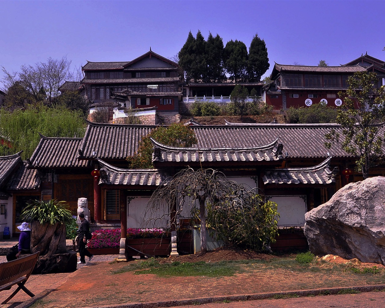 Starobylé město Lijiang atmosféra (2) (starý Hong OK práce) #27 - 1280x1024