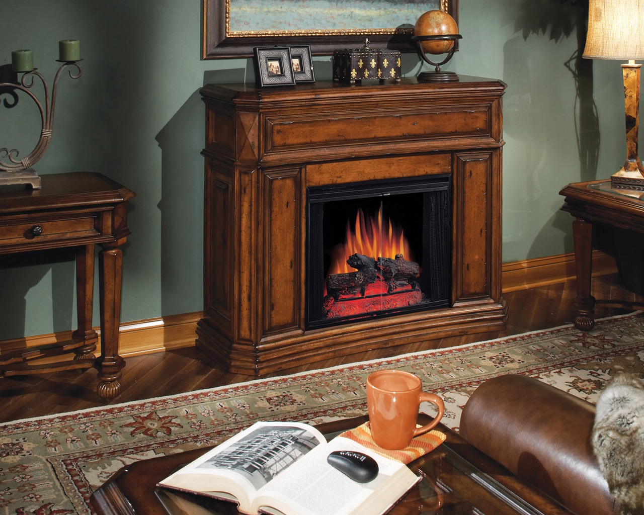 Western-style family fireplace wallpaper (1) #6 - 1280x1024