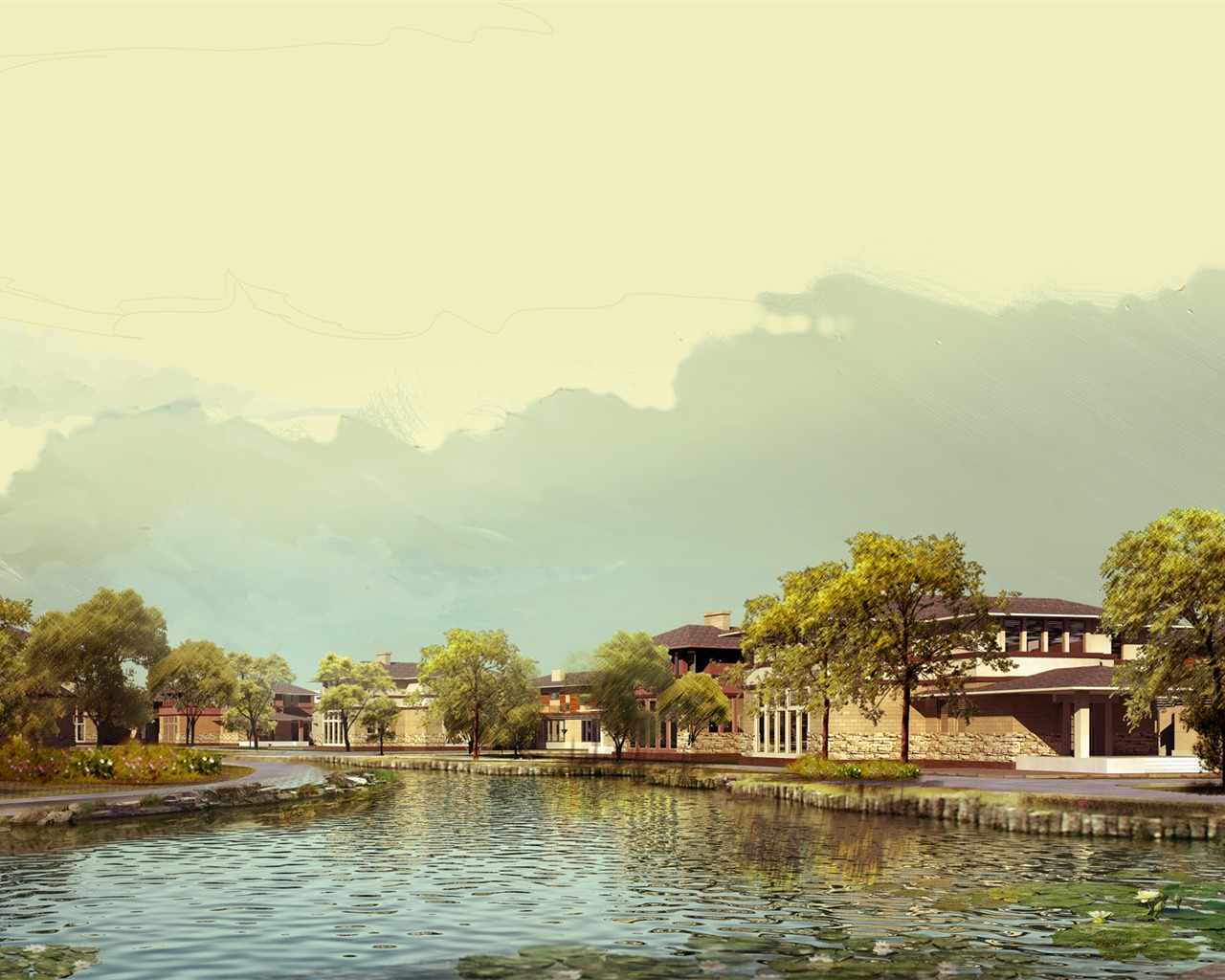 建築園林效果 高清壁紙(八) #5 - 1280x1024