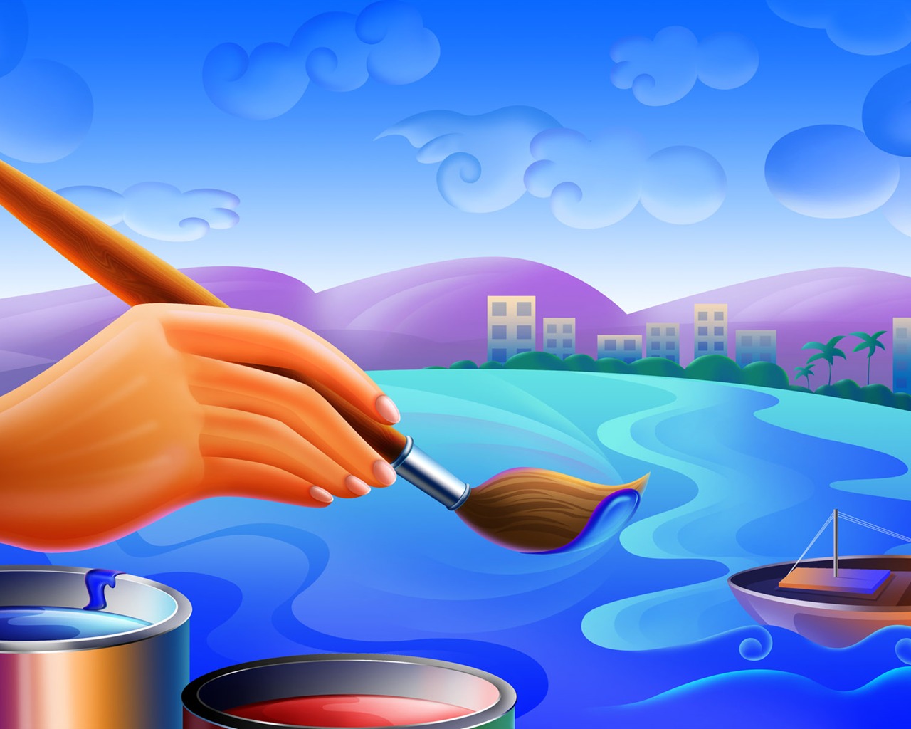 Vector illustration wallpaper (5) #6 - 1280x1024