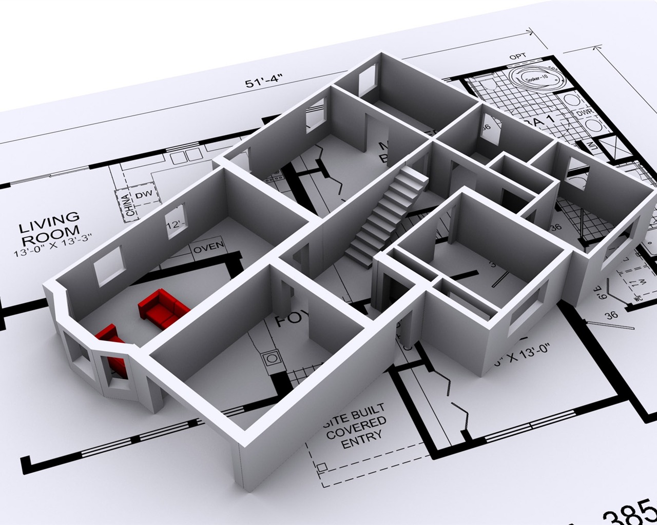 3D 建築設計 壁紙(一) #8 - 1280x1024