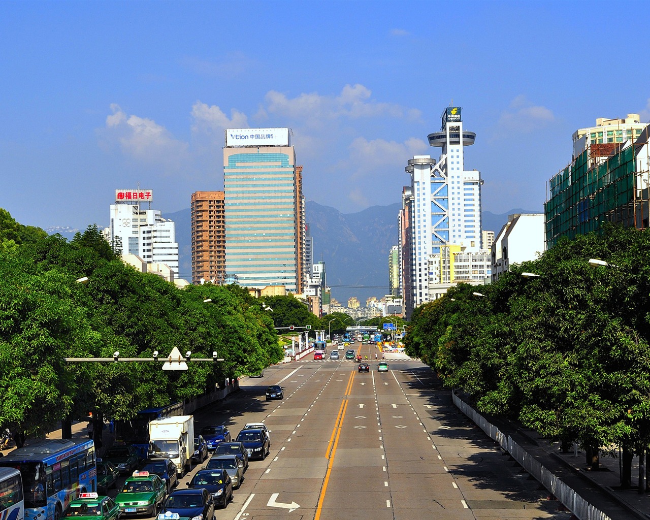 Fuzhou ulice s shot (foto Díla změnit) #5 - 1280x1024