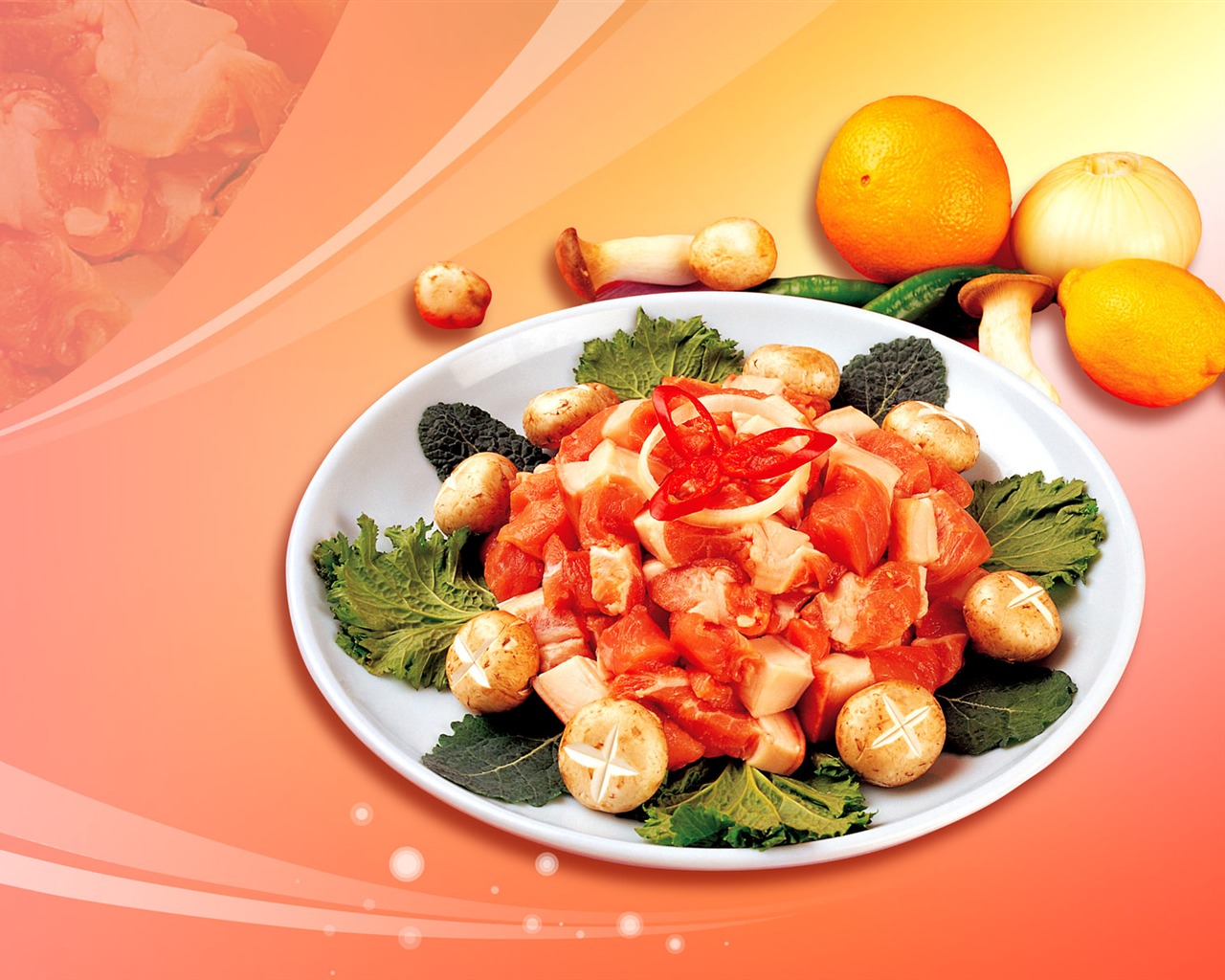 Gourmet večeře tapety (11) #2 - 1280x1024