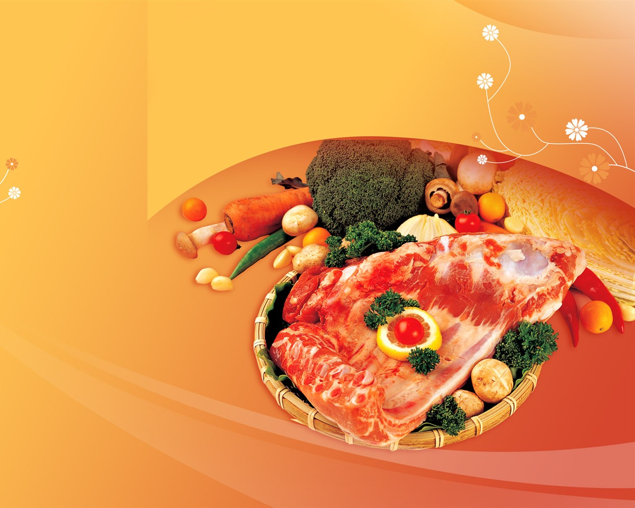 Gourmet večeře tapety (12) #8 - 1280x1024