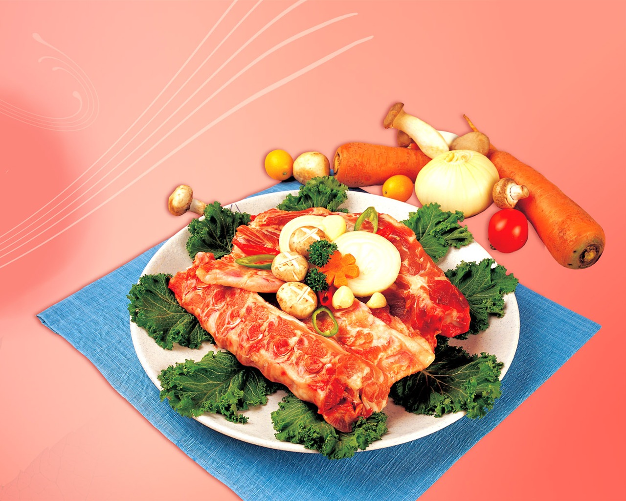 Gourmet večeře tapety (12) #12 - 1280x1024