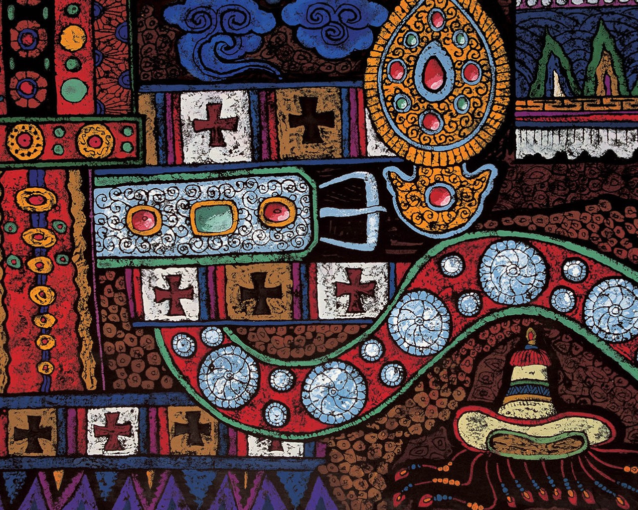 Cheung Pákistán tibetské tisk tapetu (1) #2 - 1280x1024