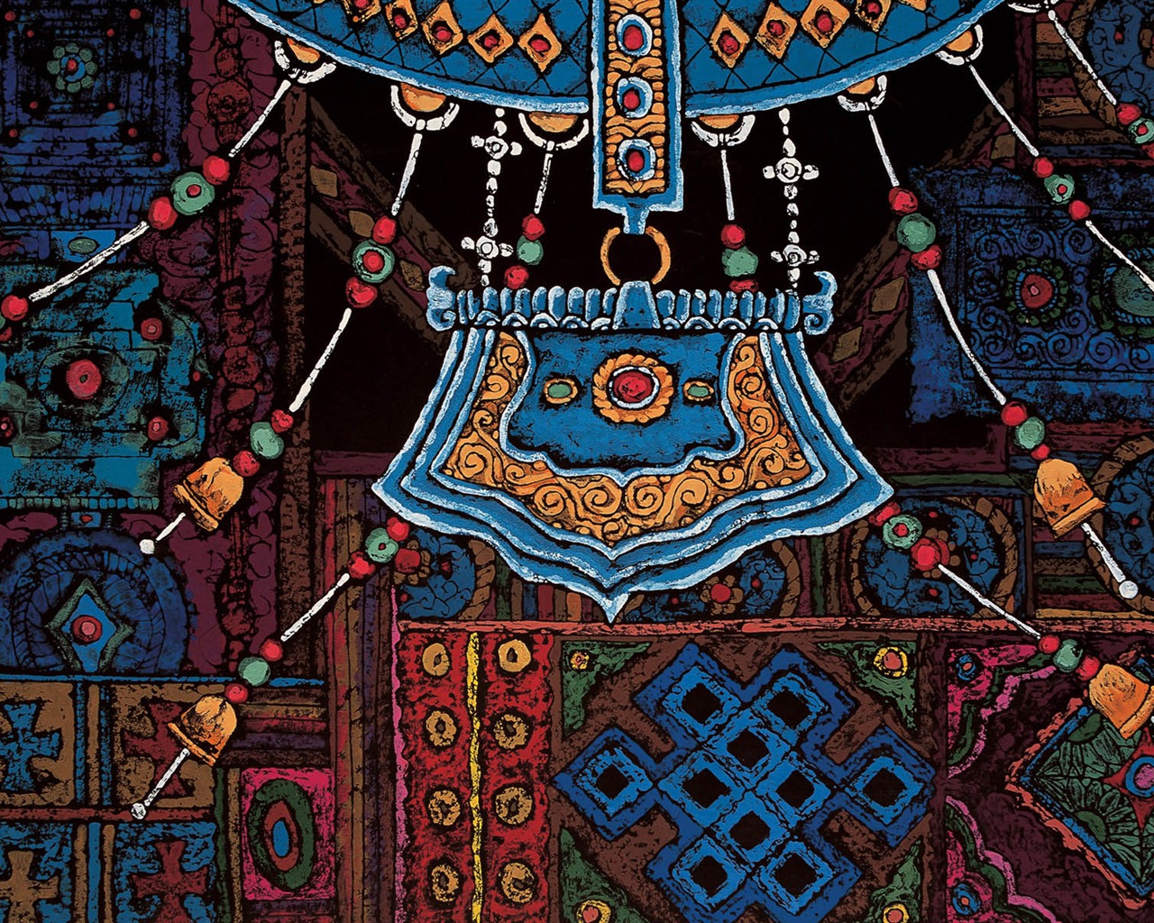 藏族祥巴版画 壁纸(一)3 - 1280x1024