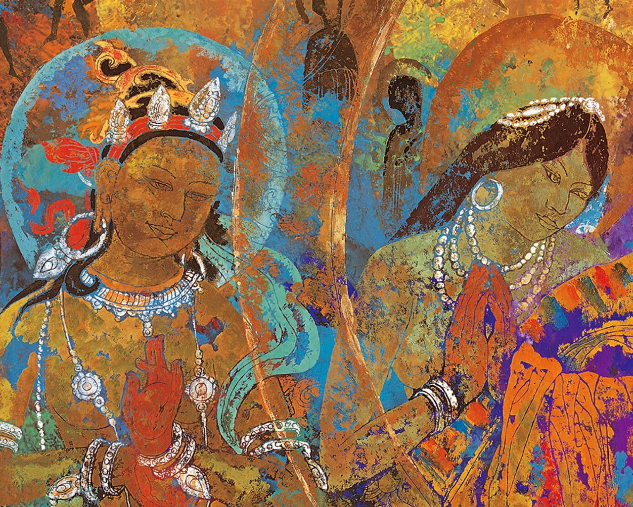 Cheung Pákistán tibetské tisk tapetu (1) #11 - 1280x1024