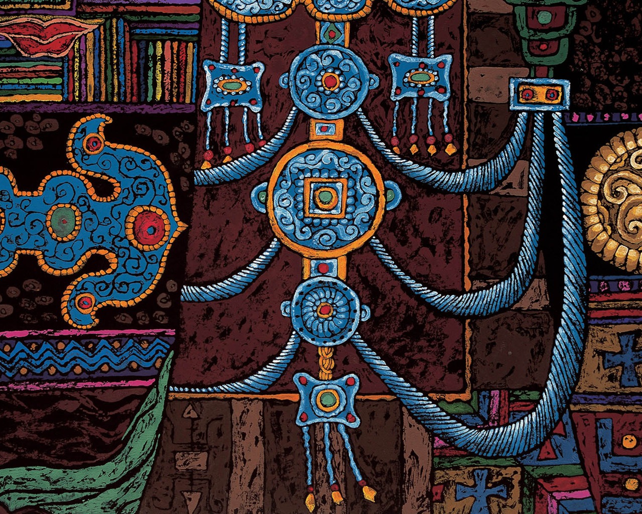 藏族祥巴版画 壁纸(一)12 - 1280x1024
