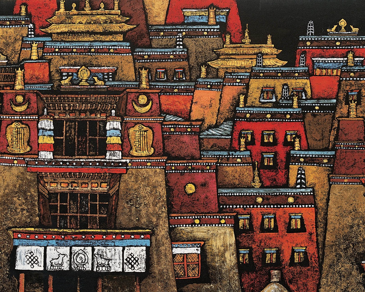 Cheung Pakistan Tibetan print wallpaper (1) #18 - 1280x1024