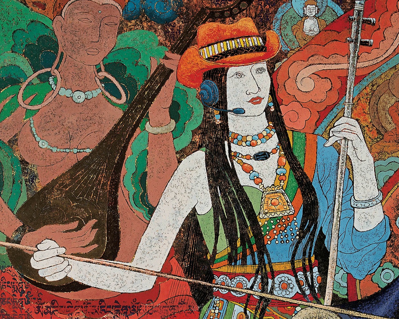 Cheung Pakistan Tibetan print wallpaper (2) #14 - 1280x1024