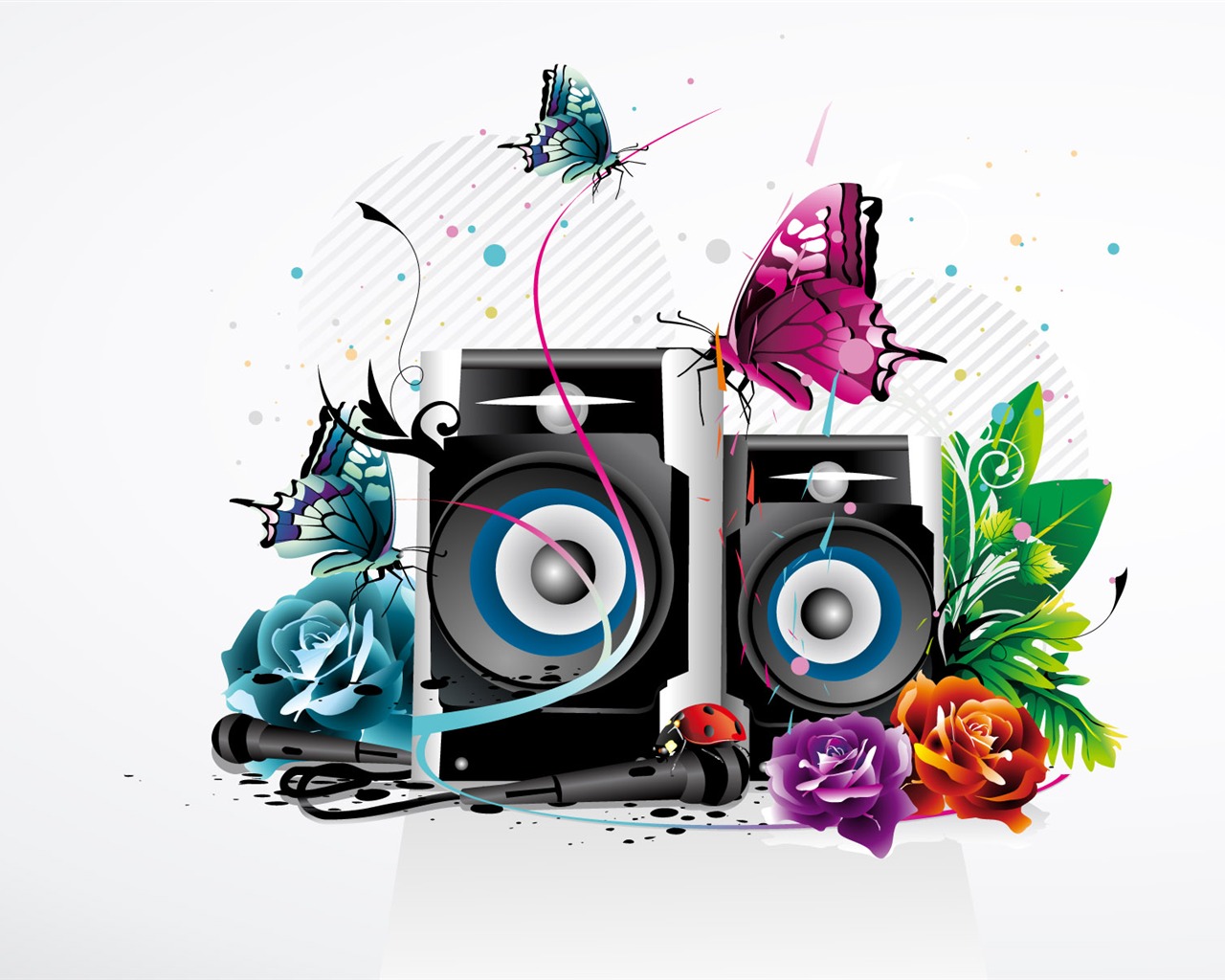 Vector musical theme wallpapers (2) #8 - 1280x1024