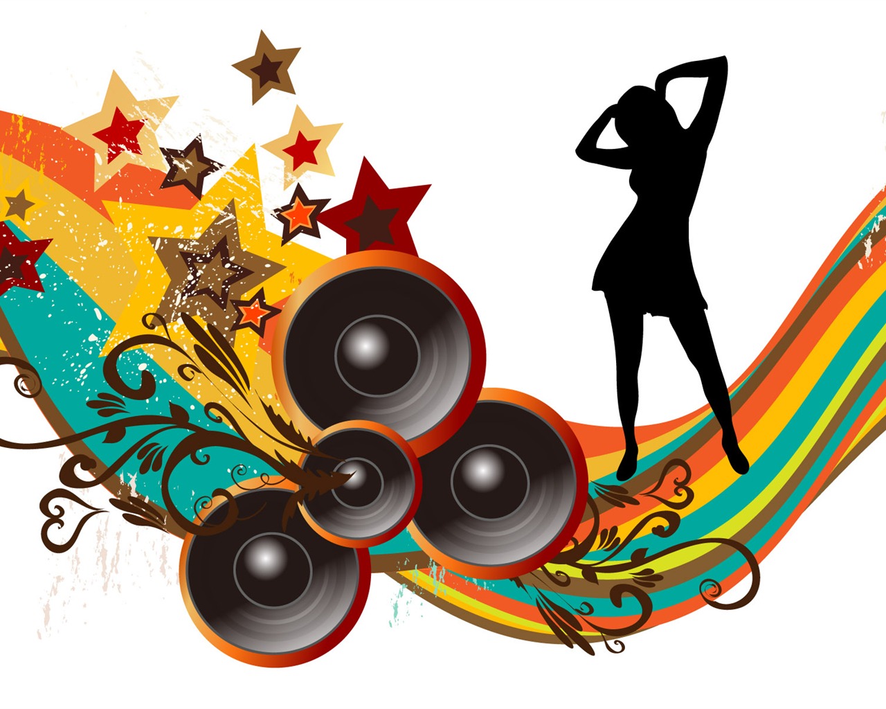 Vectorial de tema musical fondos de pantalla (2) #12 - 1280x1024