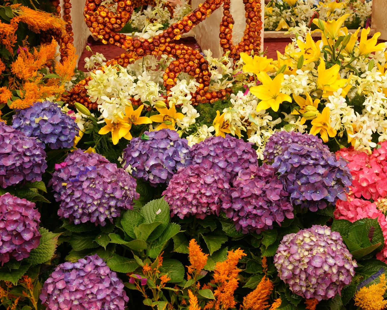 fleurs colorées décorent fond d'écran (4) #14 - 1280x1024