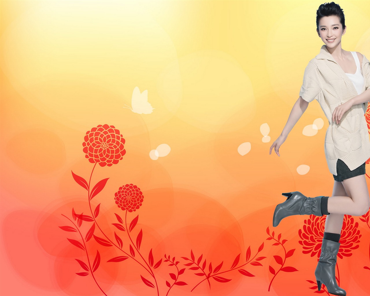 Li Bingbing beau fond d'écran #7 - 1280x1024