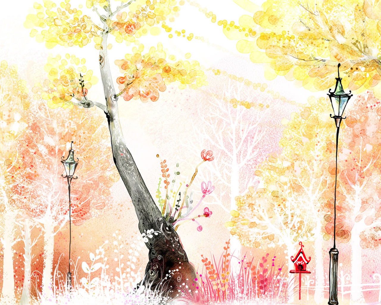 手繪夢幻風光 壁紙(五) #4 - 1280x1024