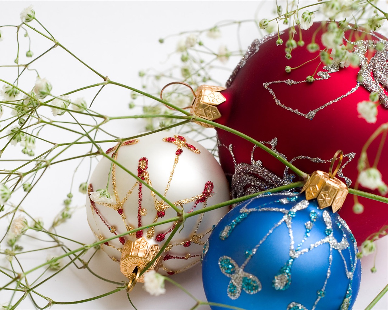 Christmas balls wallpaper (7) #6 - 1280x1024