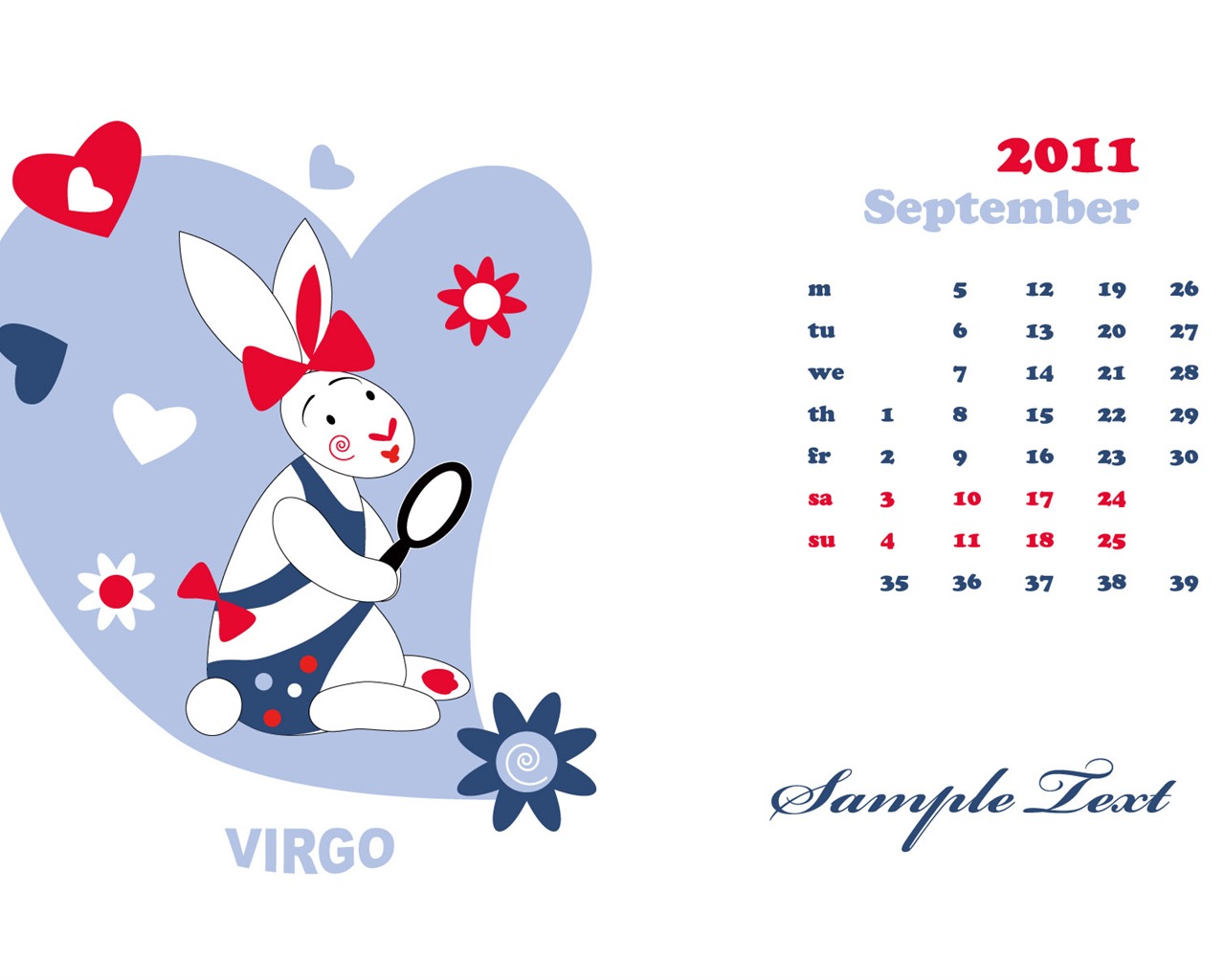 Année du papier peint Rabbit calendrier 2011 (2) #4 - 1280x1024