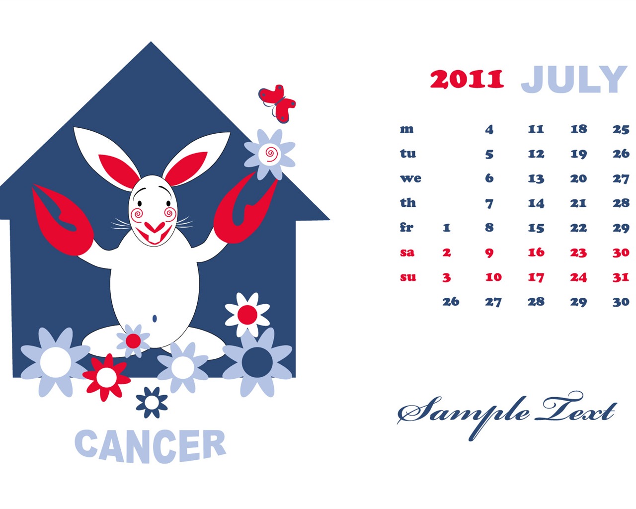 Jahr des Hasen Kalender 2011 Wallpaper (2) #6 - 1280x1024